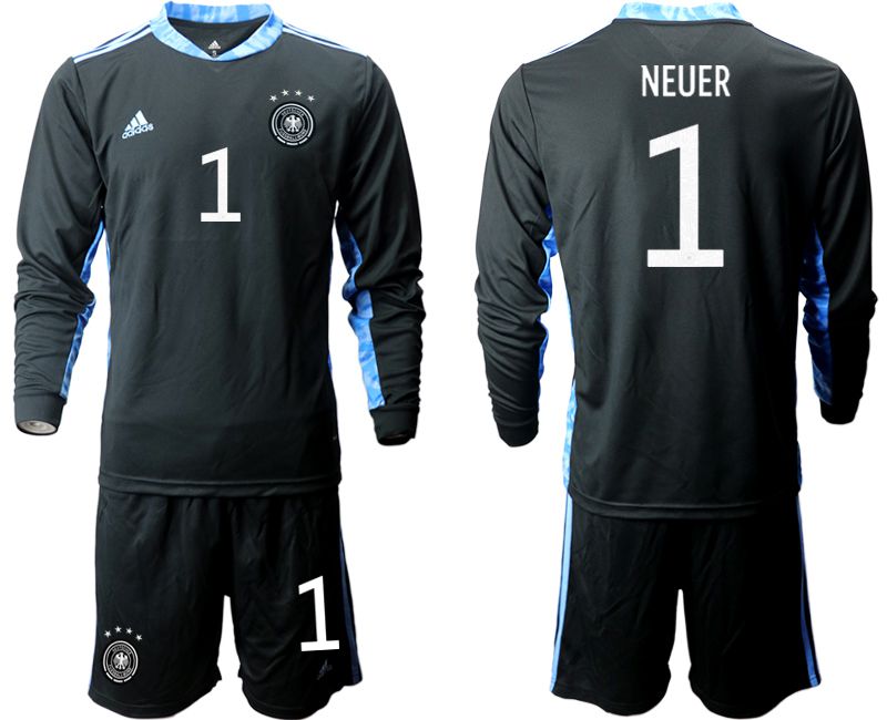 Men 2021 World Cup National Germany black long sleeve goalkeeper #1 Soccer Jerseys->->Soccer Country Jersey
